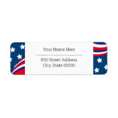 アメリカ赤と青の愛国差出人住所 ラベル (正面)