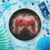 アメリカ赤ボクシングの花火用手袋 ペーパープレート (パーティー)