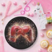 アメリカ赤ボクシングの花火用手袋 ペーパープレート (パーティー)