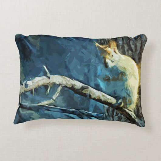 アメリカ赤リス抽象芸術印象派 アクセントクッション (裏面)