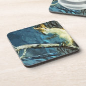 アメリカ赤リス抽象芸術印象派 コースター (左側)