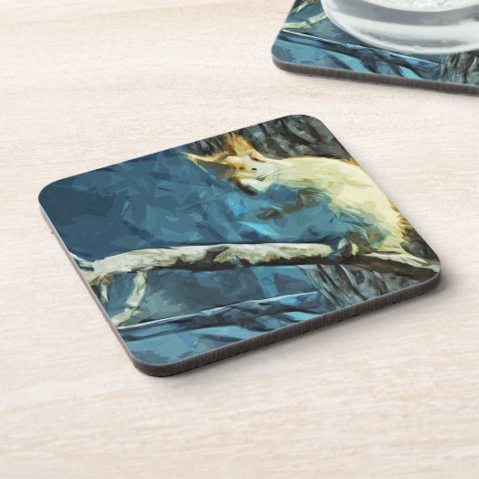 アメリカ赤リス抽象芸術印象派 コースター (左側)