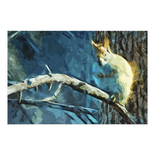 アメリカ赤リス抽象芸術印象派 フォトプリント            (正面)