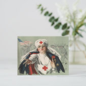 アメリカ赤十字プリント付きWWIIのはがき ポストカード (スタンド正面)