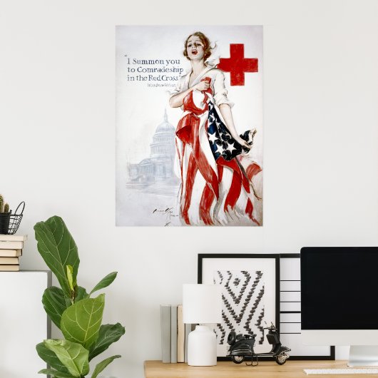 アメリカ赤十字ヴィンテージ第一次世界大戦のポスター ポスター (ホームオフィス)