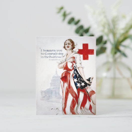 アメリカ赤十字ヴィンテージ第一次世界大戦のポスター ポストカード (スタンド正面)