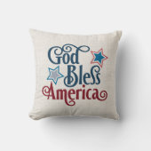アメリカ赤白と青の愛国心を祝福 クッション (正面)