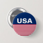 アメリカ赤白と青の文字ストライプ愛国的 缶バッジ (正面&裏面)