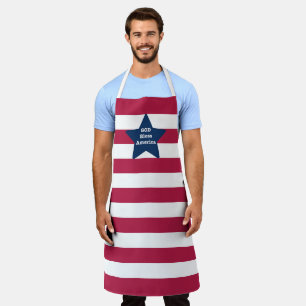 アメリカ赤白と青を祝福する神 エプロン