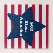 アメリカ赤白と青を祝福する神 ジグソーパズル (横)