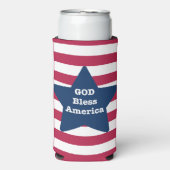 アメリカ赤白と青を祝福する神 スリム缶クーラー (Seltzer正面)