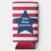 アメリカ赤白と青を祝福する神 スリム缶クーラー (裏面)
