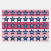 アメリカ赤白と青を祝福する神 ラッピングペーパーシート (正面)
