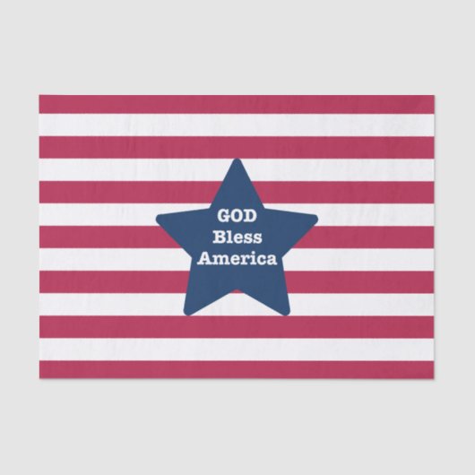 アメリカ赤白と青を祝福する神 薄葉紙 (正面)