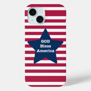 アメリカ赤白と青を祝福する神 iPhone 15ケース