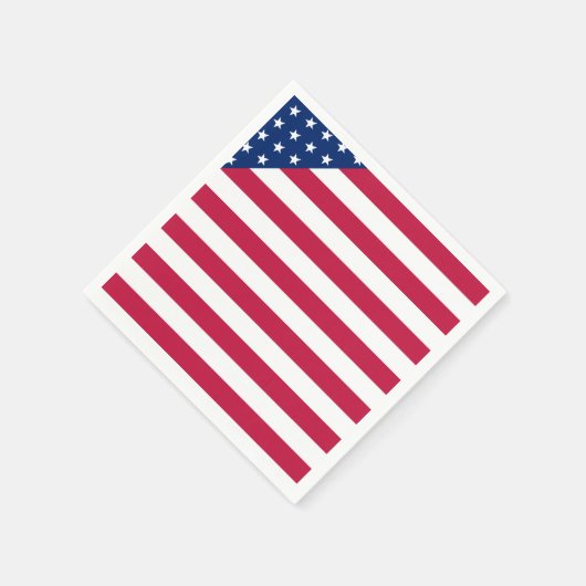 アメリカ赤白ストライプ星旗ナプキン スタンダードカクテルナプキン (角)