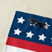 アメリカ赤白青カスタムモノグラムイニシャル ビーチタオル (インサイチュ)