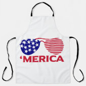 アメリカ赤白青サングラス エプロン (正面)