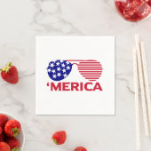 アメリカ赤白青サングラス スタンダードカクテルナプキン (インサイチュ)