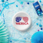 アメリカ赤白青サングラス ペーパーボウル (パーティー)