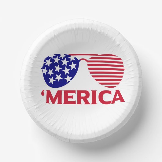 アメリカ赤白青サングラス ペーパーボウル (正面)