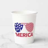 アメリカ赤白青サングラス 紙コップ (裏面)
