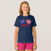 アメリカ赤白青サングラス Tシャツ (正面フル)