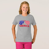 アメリカ赤白青サングラス Tシャツ (正面フル)