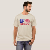 アメリカ赤白青サングラス Tシャツ (正面フル)