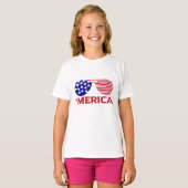 アメリカ赤白青サングラス Tシャツ (正面フル)