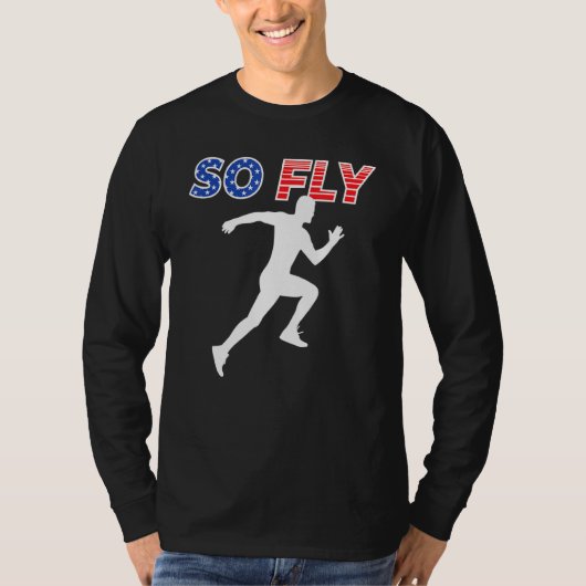 アメリカ走メンズ陸上チーム米国旗走 Tシャツ (正面)