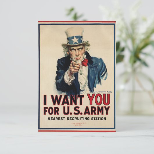 アメリカ軍人が第二次世界大戦のポスターを求める 招待状 (スタンド正面)