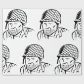 アメリカ軍兵士イラスト ラッピングペーパー (フラット)