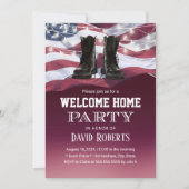アメリカ軍旗を掲げた兵士の帰還歓迎 ホームカミング 招待状 (正面)