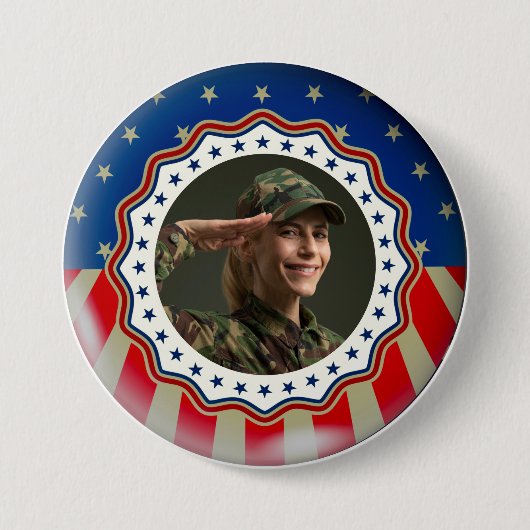 アメリカ軍退役軍人・メモリアルデー カスタム写真 缶バッジ (正面)