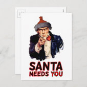 アメリカ軍隊のために、Happy Christmas:おもしろい Santa シーズンポストカード (正面/裏面)