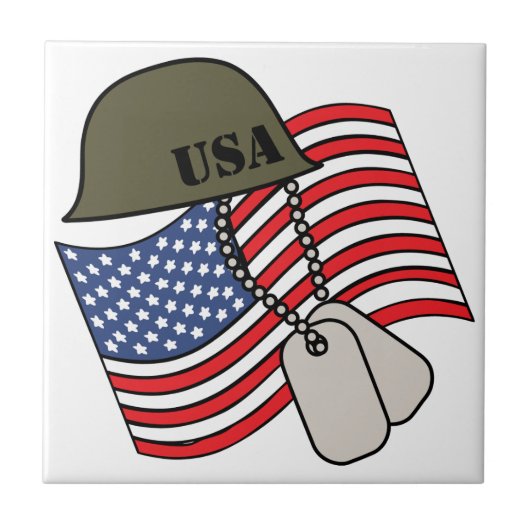 アメリカ軍隊 タイル (正面)