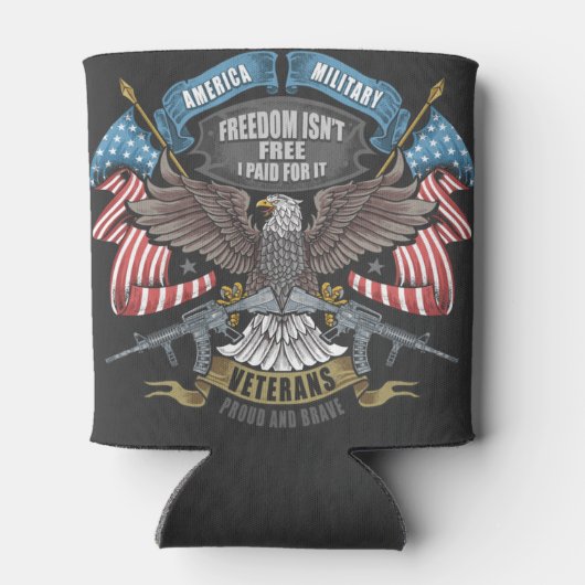 アメリカ軍隊(国旗とワシあり) 缶クーラー (裏面)