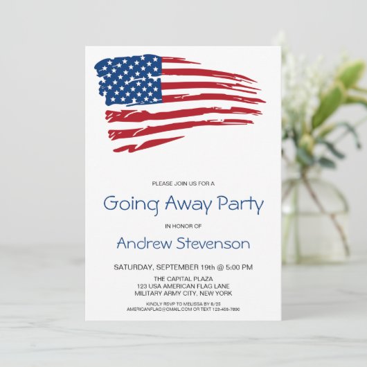アメリカ軍 別離パーティー アメリカ国旗パーティー 招待状 (スタンド正面)