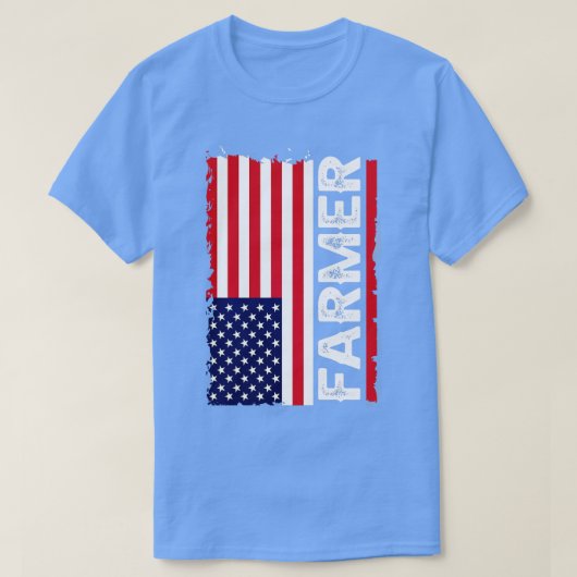 アメリカ農家愛国米国農家国旗 Tシャツ (デザイン正面)