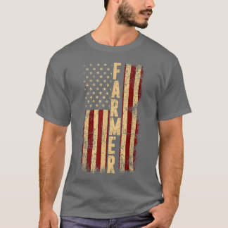 アメリカ農家農業ファームUSAアメリカ国旗 Tシャツ