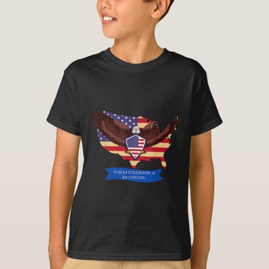 アメリカ追悼と名誉落ちた軍隊記念碑 Tシャツ (正面)