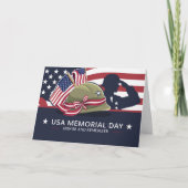アメリカ追悼記念日おめでとう 星条旗 軍事 カード (正面)