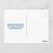 アメリカ追悼記念日 ハッピー USA 国旗 軍事 ポストカード (裏面)