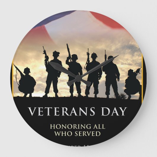 アメリカ退役軍人の日 ラージ壁時計 (正面)