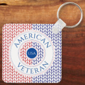 アメリカ退役軍人アルミスクエアキーチェーン キーホルダー (裏面)