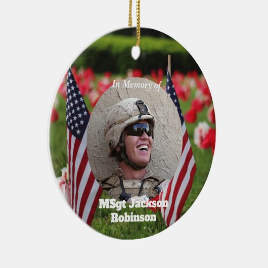 アメリカ退役軍人フラッグズとケシ セラミックオーナメント (右)