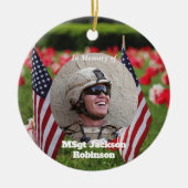 アメリカ退役軍人フラッグズとケシ セラミックオーナメント (正面)