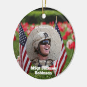 アメリカ退役軍人フラッグズとケシ セラミックオーナメント (左)