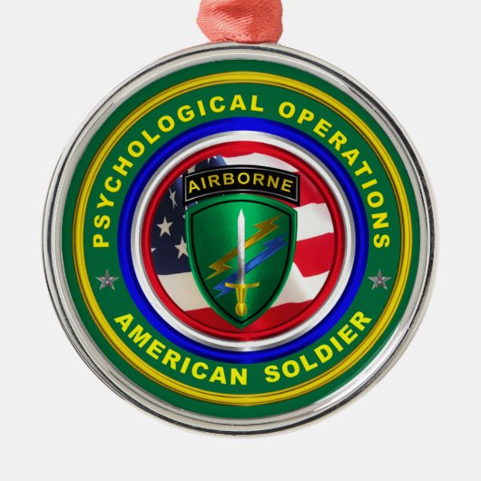 アメリカ退役軍人赤白米兵精神 メタルオーナメント (正面)